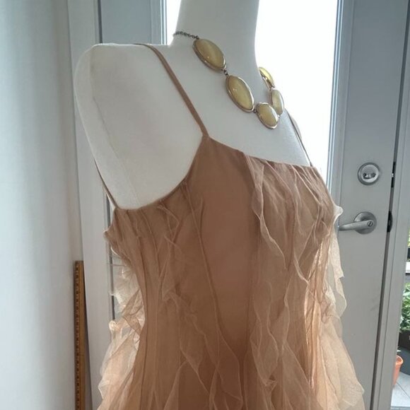 Orli Blush Tulle Dress – Long Midi with Delicate Straps, Size S - Picture 1 of 6
